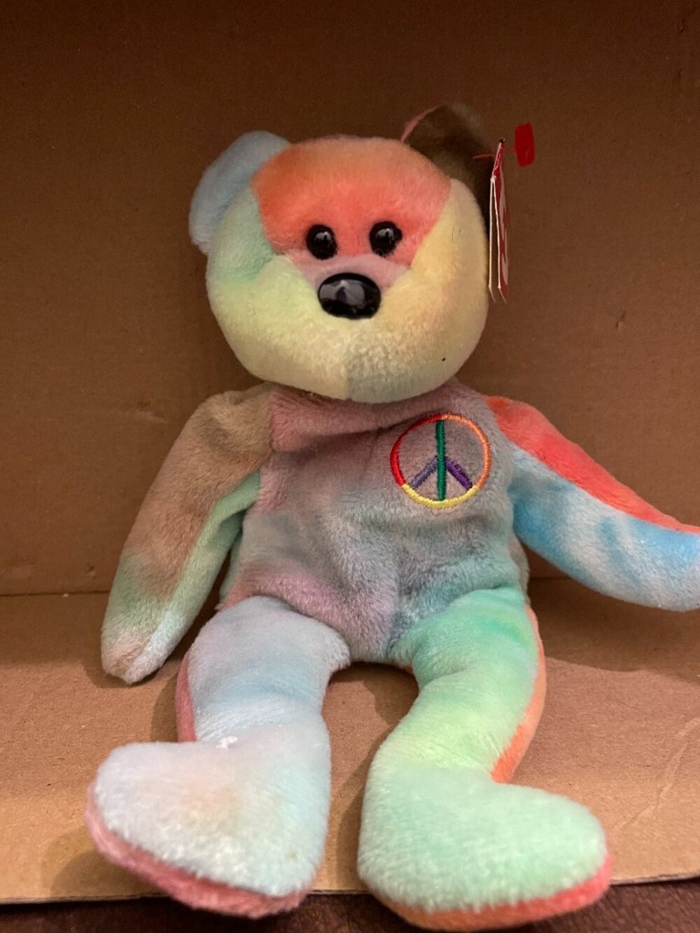 Peace the Bear Ty Beanie Baby-NWT